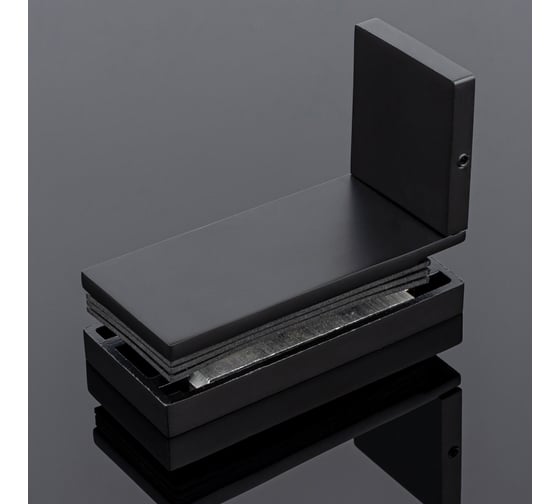 Коннектор стена-стекло SERVICE PLUS 90, с пластиной, черный матовый, sus304 K02-204BLK/sus304