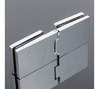 Петля стекло-стекло SERVICE PLUS с защелкивающимися крышками, хром, латунь P03-100CR/brass