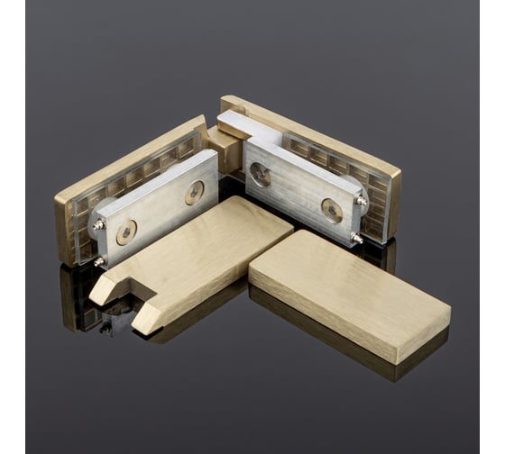 Петля стекло-стекло SERVICE PLUS 180, брашированное золото, sus304 P03-105BGM/sus304