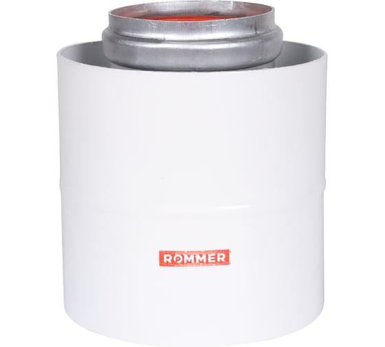Начальный участок ROMMER Rca-6010-210100 вертикальный, коаксильный, 60/100, хомут в комплекте + втулка d60 l-50 RG0091CSP6L0IV 1