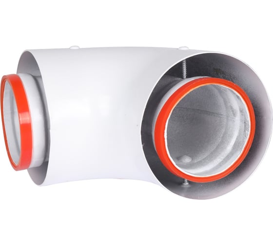 Начальный участок ROMMER Rca-6010-240190 90 гр. 60/100 (bosch, buderus, navien s/c/e, baxi eco nova/classic,  baltur, лемакс, fondital ) в комплекте фланец RG0091CSP6K5QR
