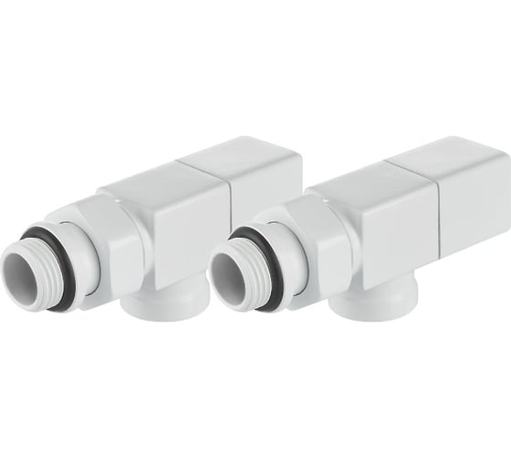 Набор дизайн-вентилей ROYAL THERMO CUBE осевой, белый, 1/2" НС-1422572