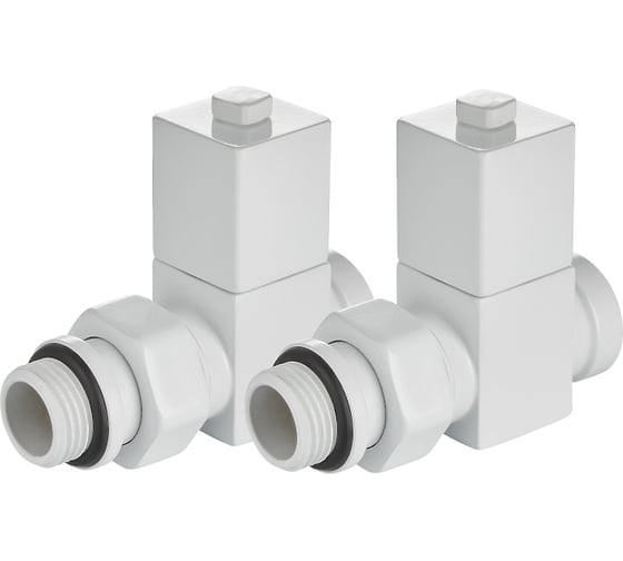 Набор дизайн-вентилей ROYAL THERMO CUBE прямой, белый, 1/2" НС-1422574