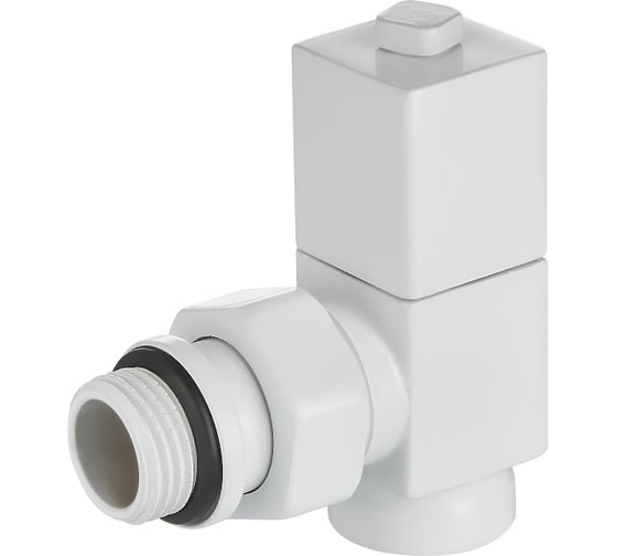 Набор дизайн-вентилей ROYAL THERMO CUBE угловой, белый, 1/2" НС-1422577