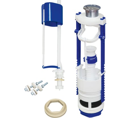 Кнопочная арматура с клапаном нижней подводки воды Хома Норкин металлическая кнопка 271184