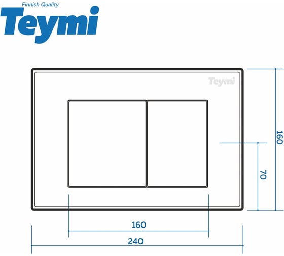 Клавиша смыва Teymi Aina двойной смыв, черный матовый T70013BM ЦБ-00266818