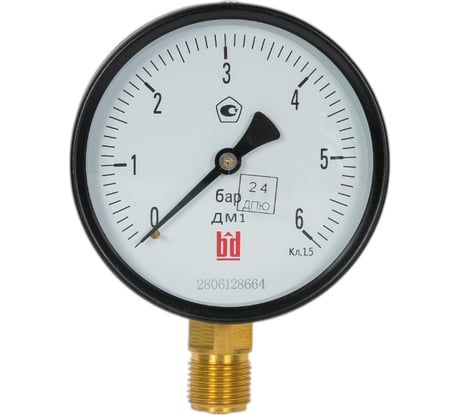 Манометр ДМ 1 Т2 100 Р (0-6) бар, кл.1.5, G1/2" BD 1151100018