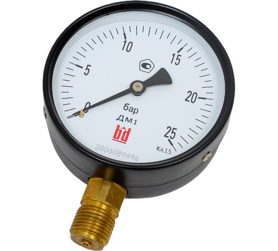 Манометр ДМ 1 Т2 100 Р (0-25) бар, кл.1.5, G1/2" BD 1151100016