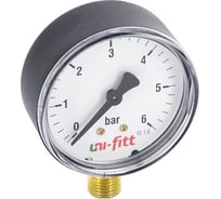 Радиальный манометр 6бар, диаметр 50мм, 1/4Н Uni-Fitt 301P2020