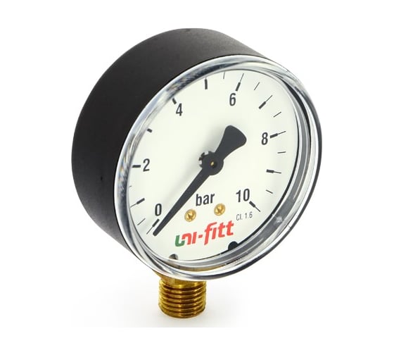 Радиальный манометр 10бар, диаметр 80мм, 1/2Н Uni-Fitt 301P3042