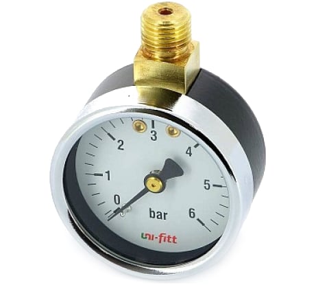Радиальный манометр 6бар, диаметр 50мм, 1/4Н, верхнее подключение Uni-Fitt 302P2020