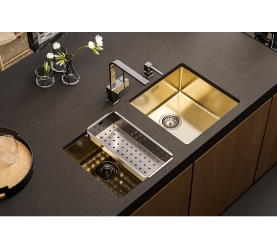 Выпуск для мойки ALVEUS 114 anthracite с рамкой и заглушкой (гофра) 1144843