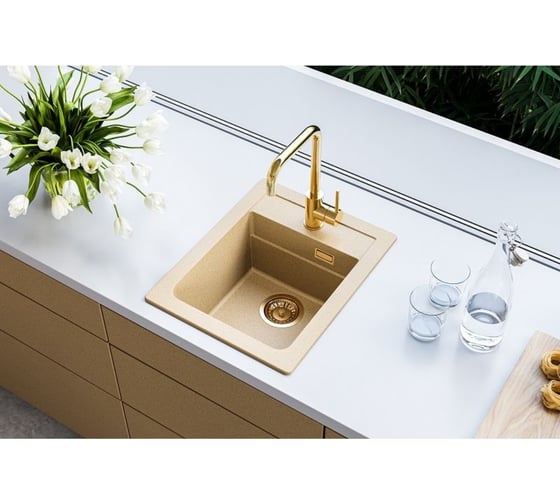 Выпуск для мойки ALVEUS 114 bronze с рамкой и заглушкой (гофра) 1144844