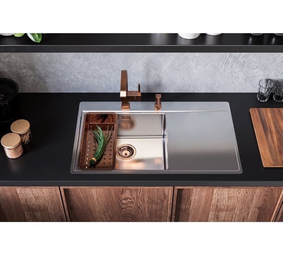 Выпуск для мойки ALVEUS 114 copper с рамкой и заглушкой (гофра) 1144842