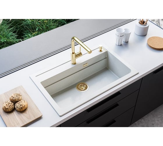 Выпуск для мойки ALVEUS 114 gold c рамкой и заглушкой (гофра) 1144841