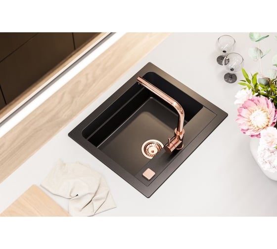 Выпуск для мойки с вертикальным переливом ALVEUS pop up copper с рамкой и заглушкой 1144851