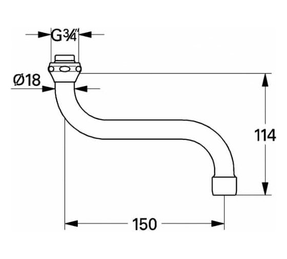 Излив для настенного смесителя для кухни Grohe хром 13005000