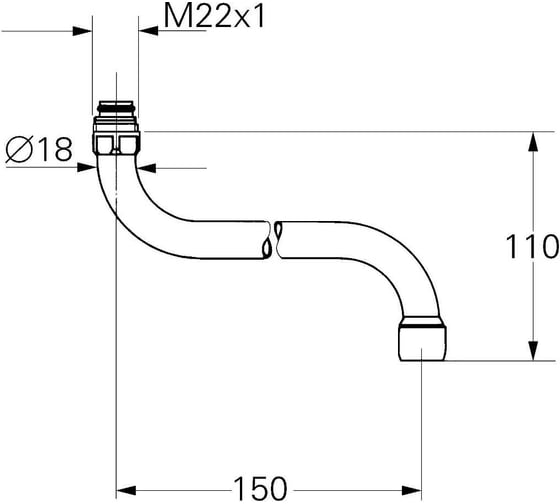 Излив для настенного смесителя для кухни Grohe хром 13052000