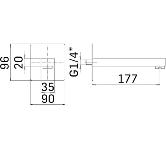 Настеннный излив Mamoli EUCLIDE chrome 22170000D121