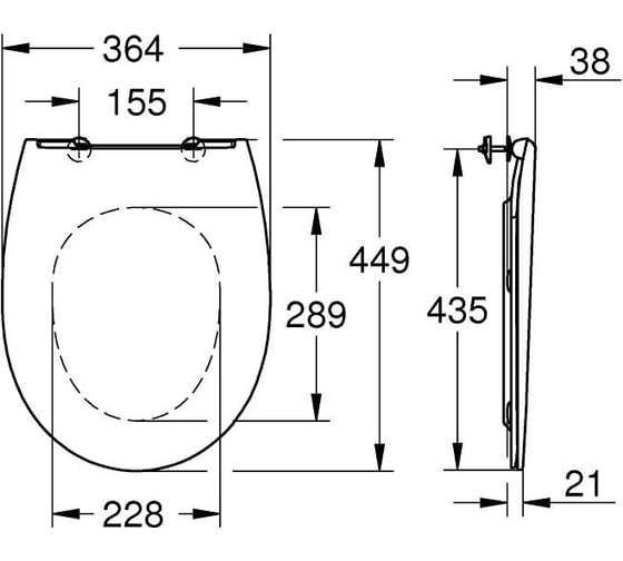 Сиденье для унитаза GROHE Bau Ceramic с микролифтом, альпин-белый 39898000