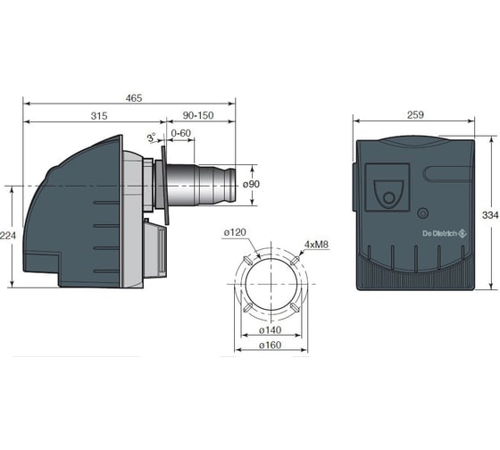 Жидкотопливная горелка M 100/2 S De Dietrich 88027320