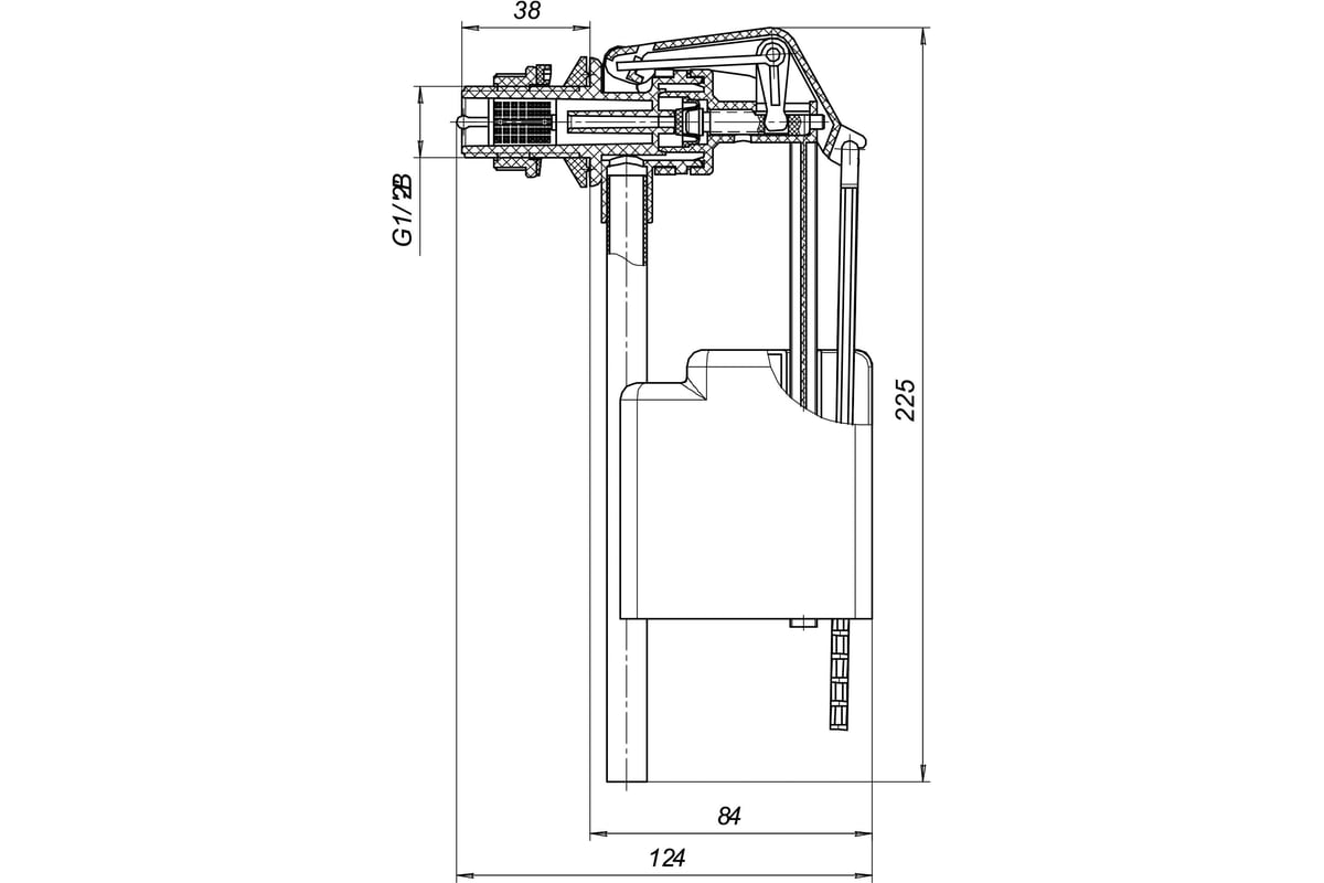 Арматура для бачка ИНКОЭР штоковая, боковая подводка ИС.131033 ...