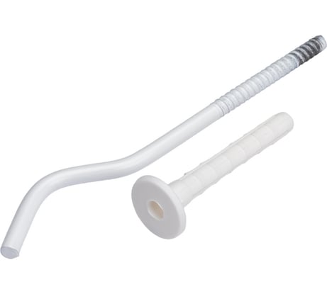 Кронштейн для радиатора с дюбелем, диам. 7,5х180 мм белый MasterProf ИС.030110