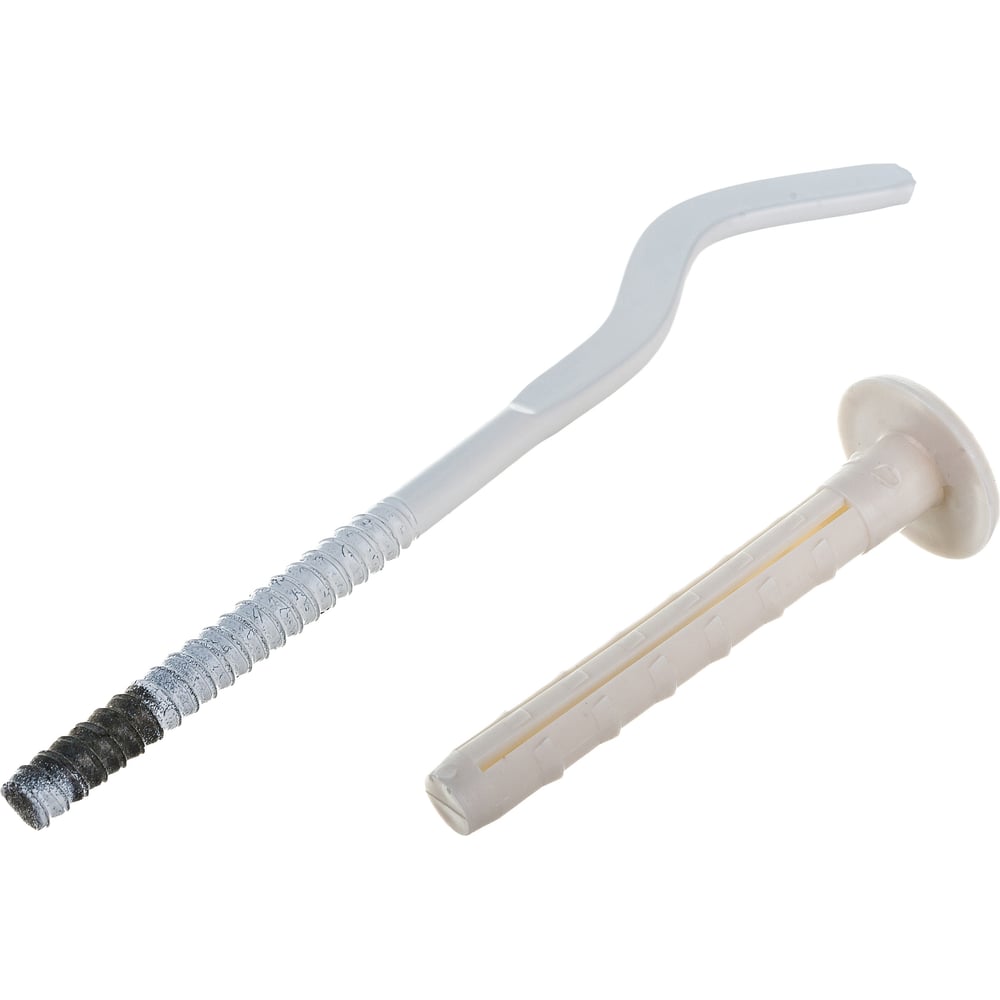 Кронштейн для радиатора с дюбелем диам. 7,5x180 мм белый сплющ ...