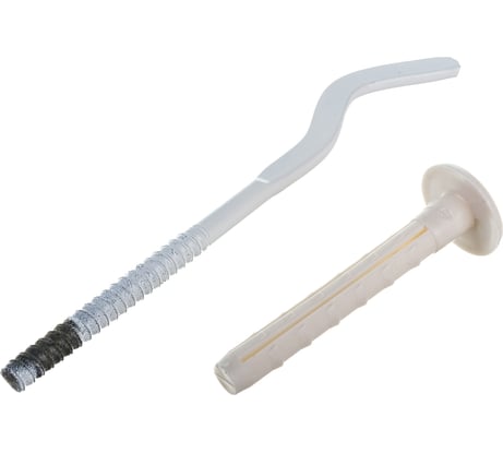 Кронштейн для радиатора с дюбелем диам. 7,5x180 мм белый сплющ. MasterProf ИС.030111