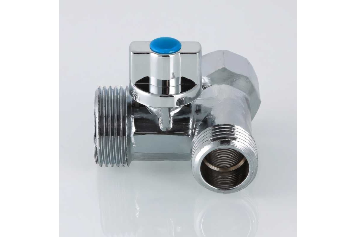 Шаровой кран для подключения сантехнических приборов 1/2х3/4х1/2 Valtec ...