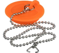 Пробка для ванны MasterProf оранжевая с хромированной цепочкой 45см ТД.030469