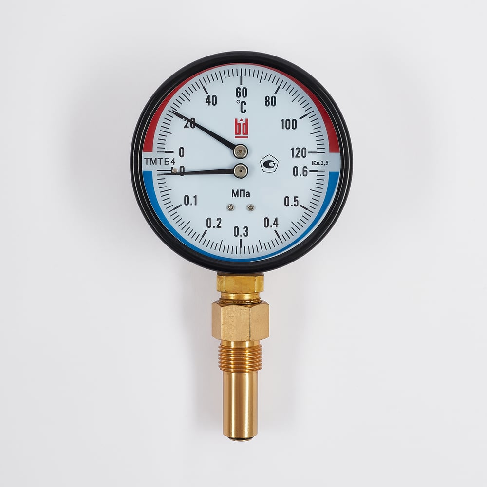 Термоманометр BD ТМТБ БД 41Р (0-120С) (0-0,6) МПа, кл. т. 2,5, G1/2 ...