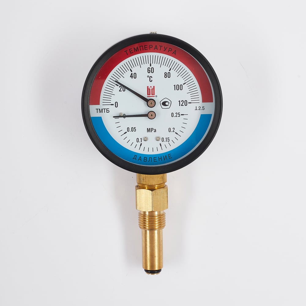 Термоманометр BD ТМТБ БД 41Р (0-120С) (0-0,25)мПа, кл. т. 2,5, G1/2(L ...