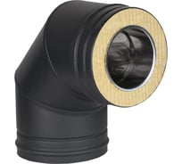 Отвод-сэндвич КПД 90гр, ф150x230, черный 4603736556146
