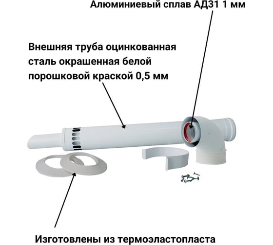 Наконечником антилед 60/100 мм для котлов baxi 750 мм Прок ПР782992