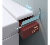 Акриловый бордюр для ванны BNV пш84 правый 75см, белый цвет 603312129191