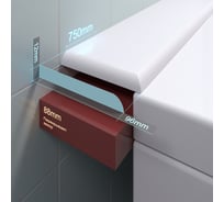 Акриловый бордюр для ванны BNV пш96 левый 75см, белый цвет 4603312129207