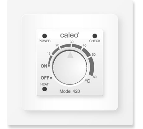 Терморегулятор Caleo 420 с адаптерами встраиваемый аналоговый, 3,5 кВт (белый) КА000001337