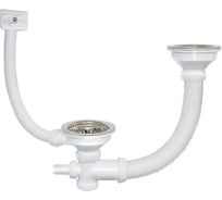 Выпуск для двойной чаши с переливом и отводом 3 1/2" IDDIS 021UPS0i84