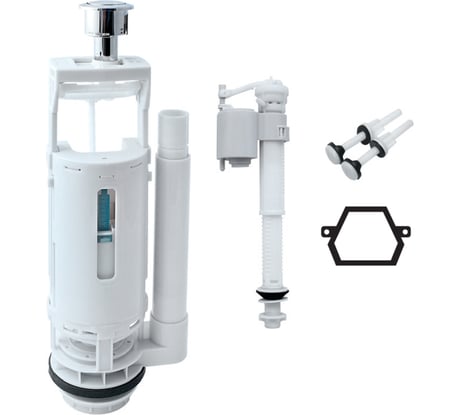 Двухуровневая водосливная арматура нижний подвод Тип B, трапециевидная резинка IDDIS F012400-02K