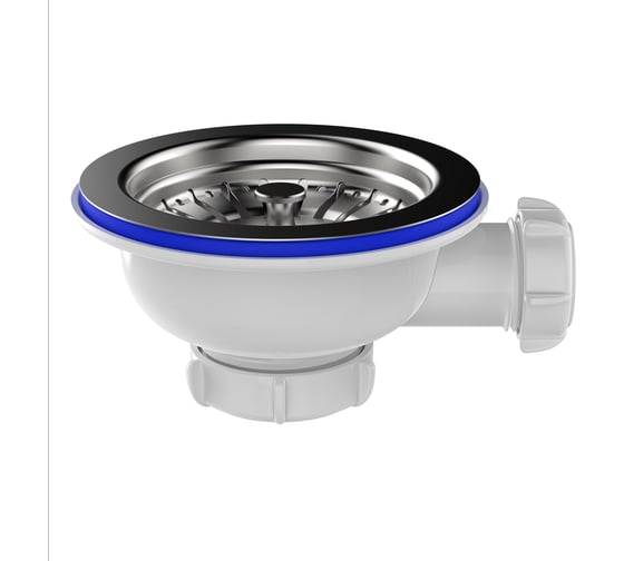 Выпуск Aquant 3 1/2" с металлической реш. с отводом под перелив NV250-40-MR