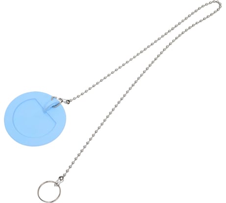 Пробка для ванны MasterProf голубая c цепочкой из нержавеющей стали 45 см ИС.110647