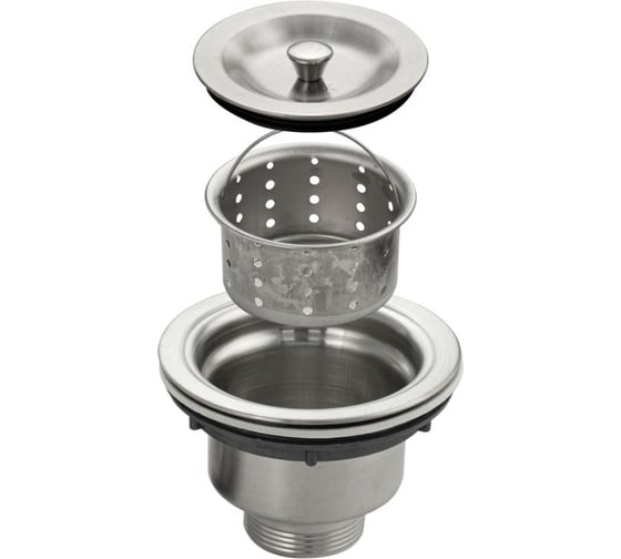 Выпуск для сифона Санакс с увеличенным объёмом мусоросборника 3 1/2 (нержавеющая сталь) 773181 1