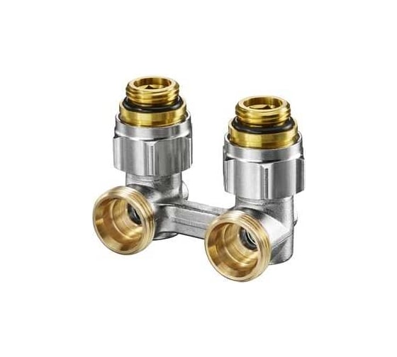 Узел Oventrop Multiflex V, угловой H-образный, 3/4, 1/2, Н ЕК-Н, никелированный, ZB 1016282