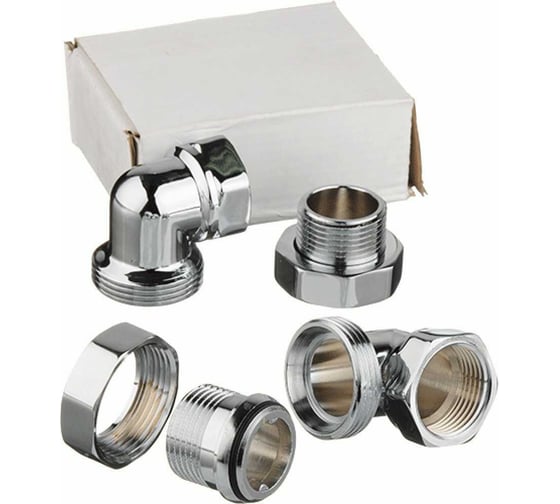 Угловая американка Terma 1" в/н, хром, для полотенцесушителя, пара 01527 29196