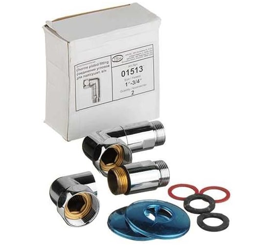Уголок Terma 1" на 3/4", для полотенцесушителя, пара 01513 29162