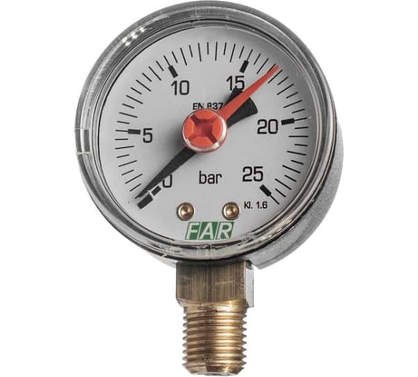 Манометр FAR 1/4", 0-25 бар, - 30-120 C, O 50 мм FA 2501 R25