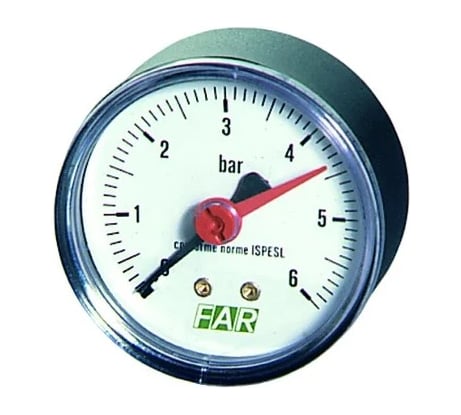 Манометр FAR 1/4", 0-6 бар, - 20-80 C, O 63 мм FA 2500 06