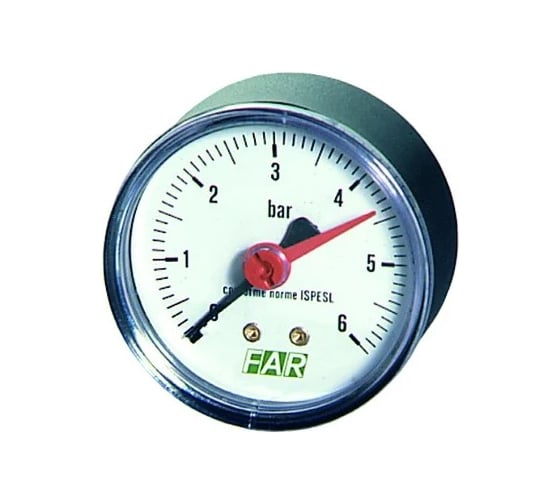 Манометр FAR 1/4", 0-6 бар, - 20-80 C, O 63 мм FA 2500 06
