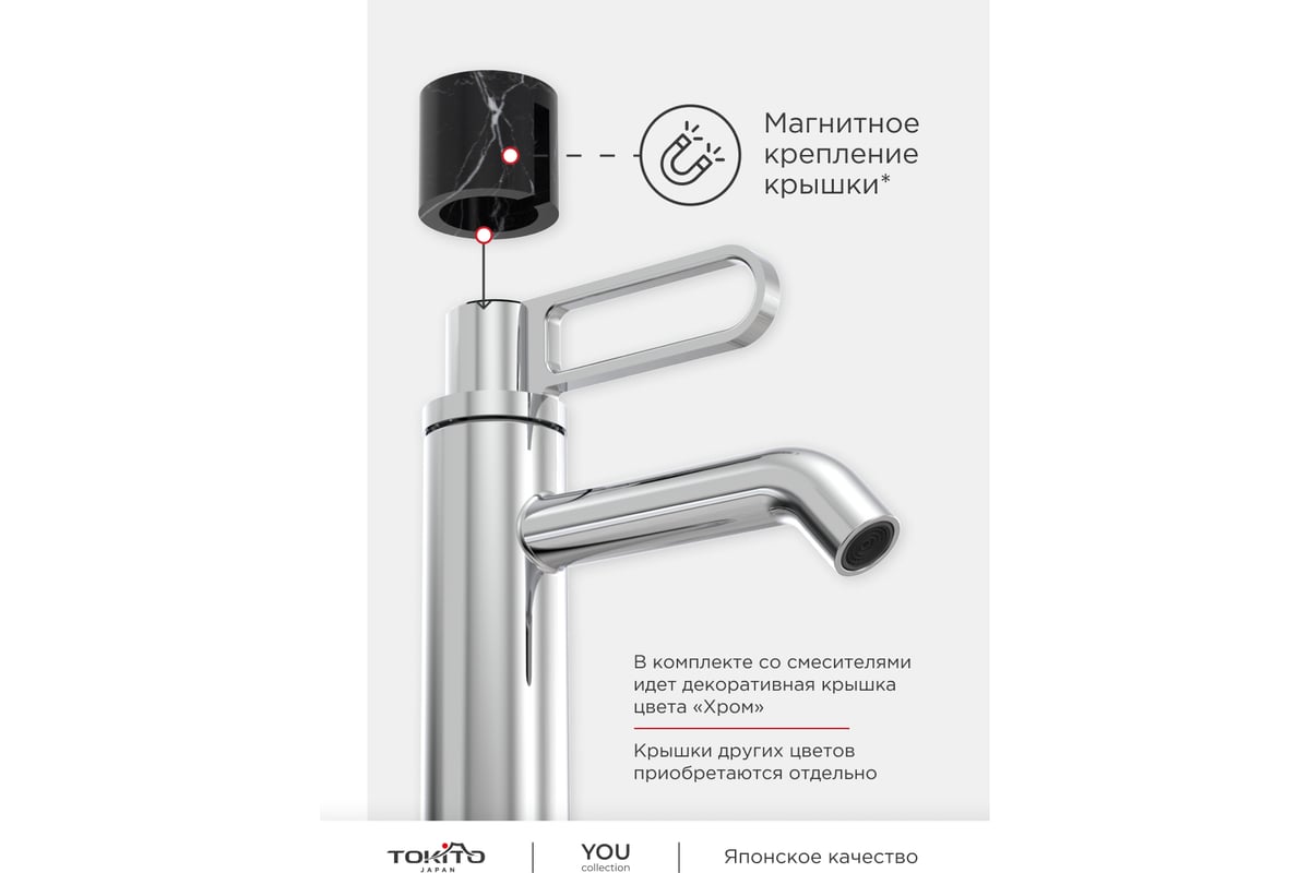 Декоративная крышка для ручки смесителя Tokito темный мрамор TOK-YOU ...